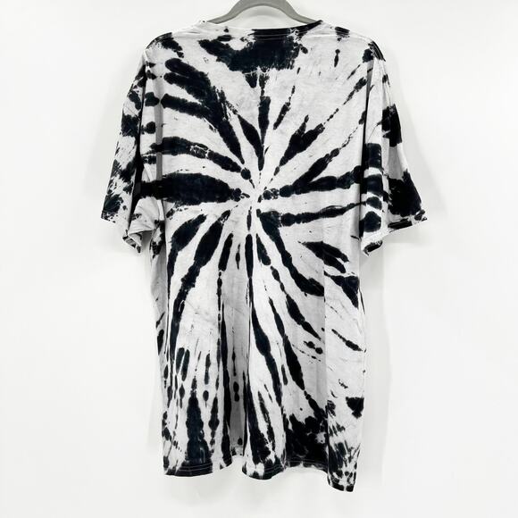 Def Leppard Men's Black White Tie Dye Animal Print Graphic Tee T Shirt Size XL - Picture 2 of 3